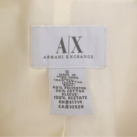 Armani Exchange Vintage Cream Fitted Blazer Jacket - Picture 4 of 12